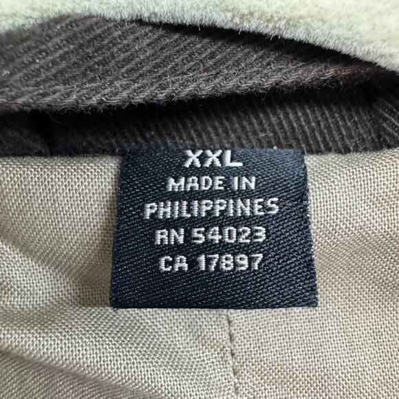 VTG Y2K Old Navy Jacket Men XXL Brown Canvas Lined Coat 2 Button Pockets - Picture 12 of 14